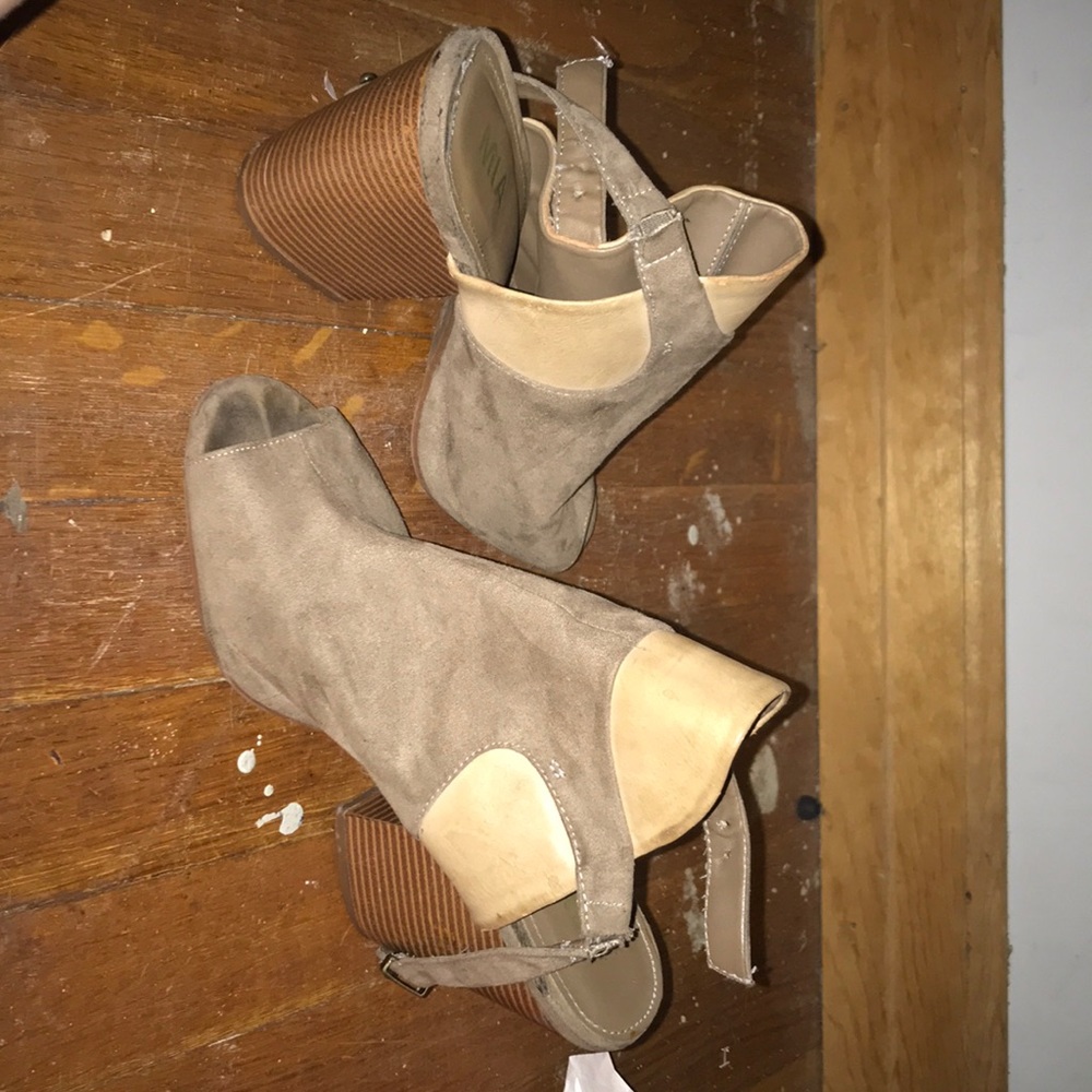 Brown bootie heels